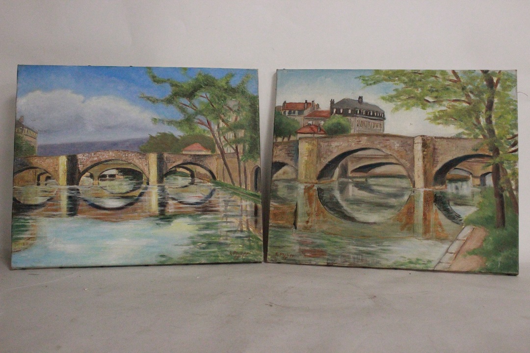 930_quadro_olio_tela_le_vieux_point_ponti_firmato_firma_E.Philippi_75_Francese_FRA_0