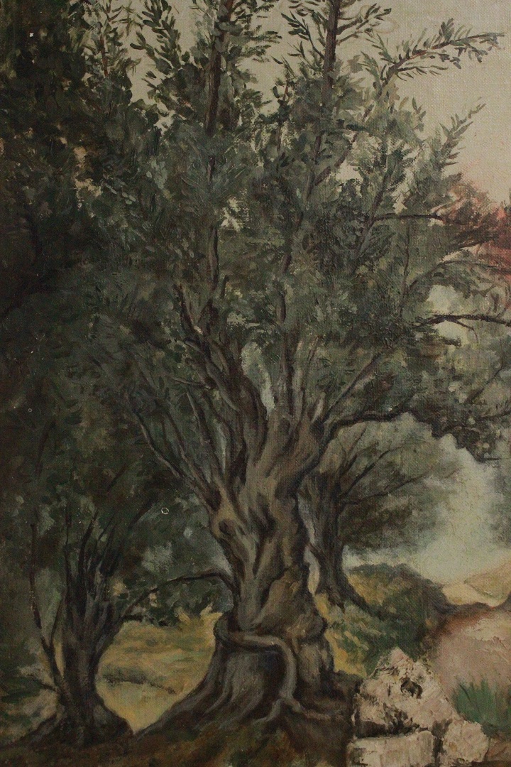 932_quadro_dipinto_olio_tela_sentiero_foresta_firma_firmato_F. Nicollet_provenienza_Francese_FRA_3