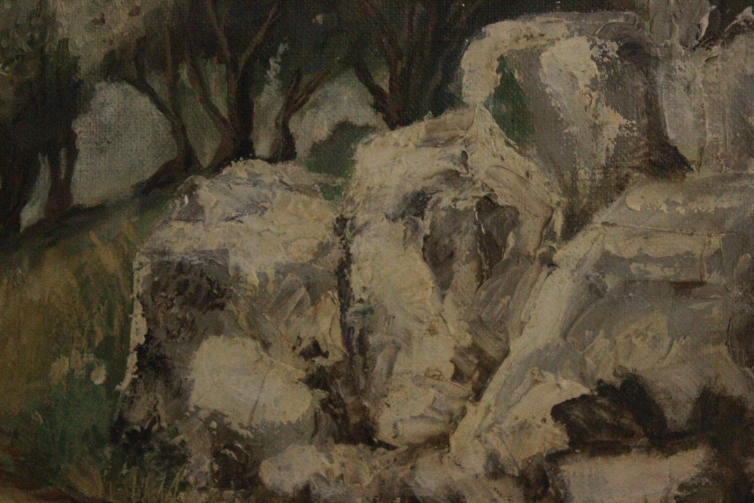 932_quadro_dipinto_olio_tela_sentiero_foresta_firma_firmato_F. Nicollet_provenienza_Francese_FRA_4