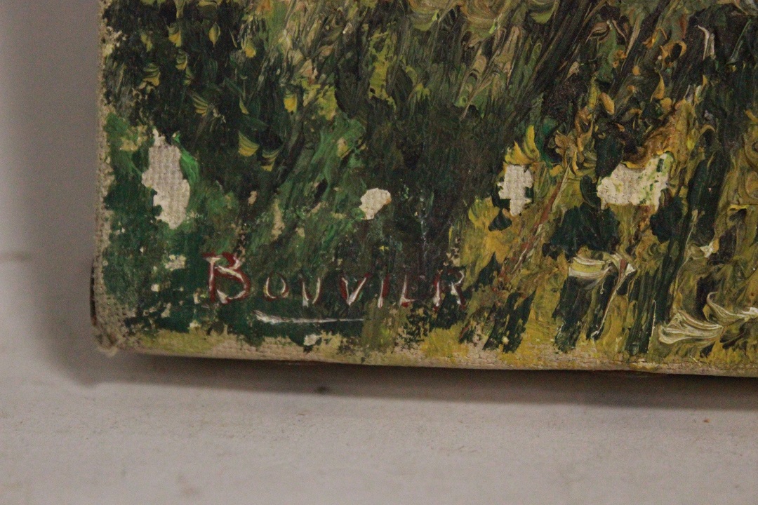 934_quadro_dipinto_olio_tela_pini_mare_firma_firmato_Bouvila_provenienza_Francese_FRA_1