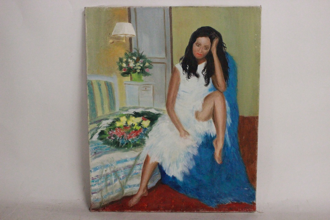 936_quadro_dipinto_olio_tela_donna_vestito_bianco_autore_sconosciuto_provenienza_Francese_FRA_0