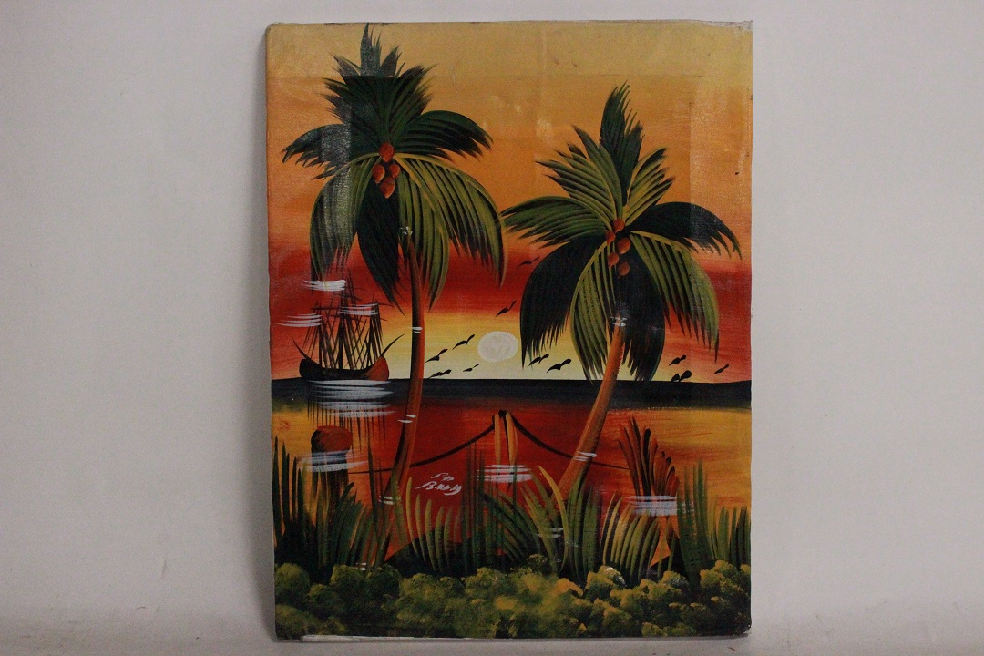 938_quadro_dipinto_olio_tela_Africa_palme_mare_paesaggio_firma_firmato_provenienza_Francese_FRA_0