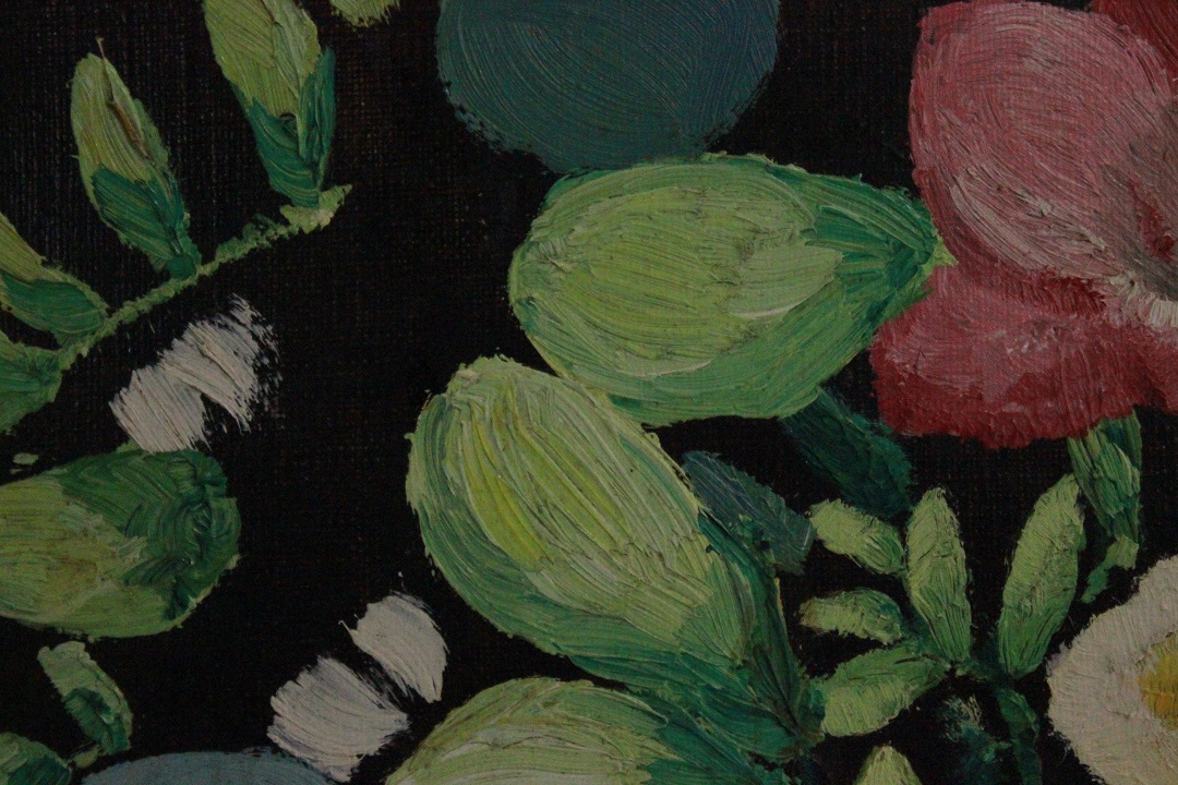 942_quadro_dipinto_olio_tela_vaso_fiori_sfondo_nero_autore_sconosciuto_ignoto_provenienza_Francese_FRA_4