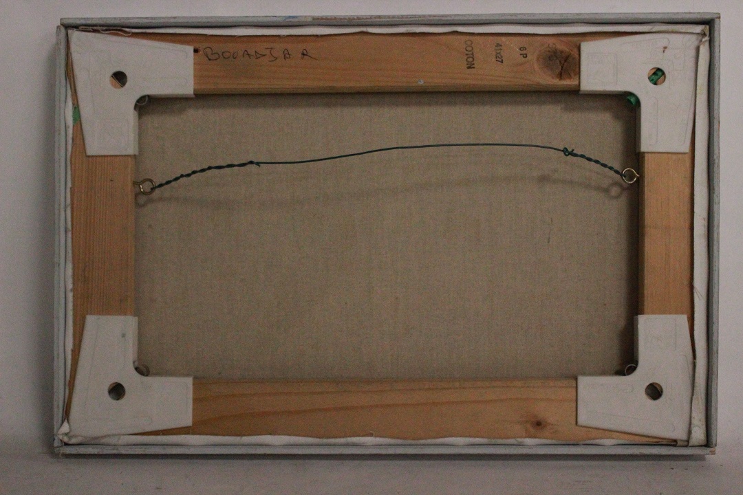 944_quadro_dipinto_olio_tela_paesaggio_campagna_campo_grano_cascina_firma_firmato_provenienza_Francese_FRA_6