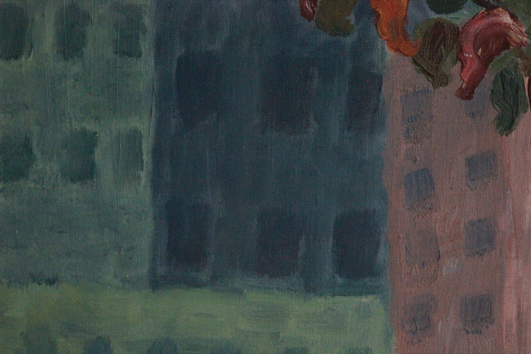 952_quadro_dipinto_olio_tela_vaso_peperoncino_sfondo_cittadino_autore_sconosciuto_ignoto_provenienza_Francese_FRA_3