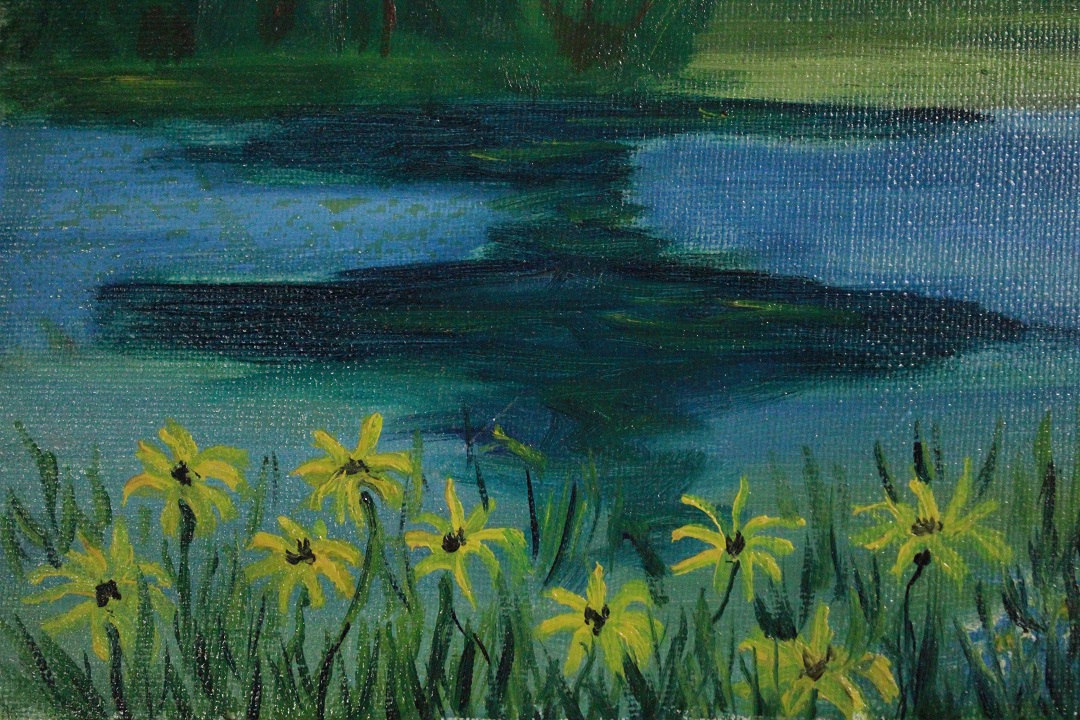 960_quadro_dipinto_olio_tela_lago_montagna_case_firmato_firma_Francese_FRA_1