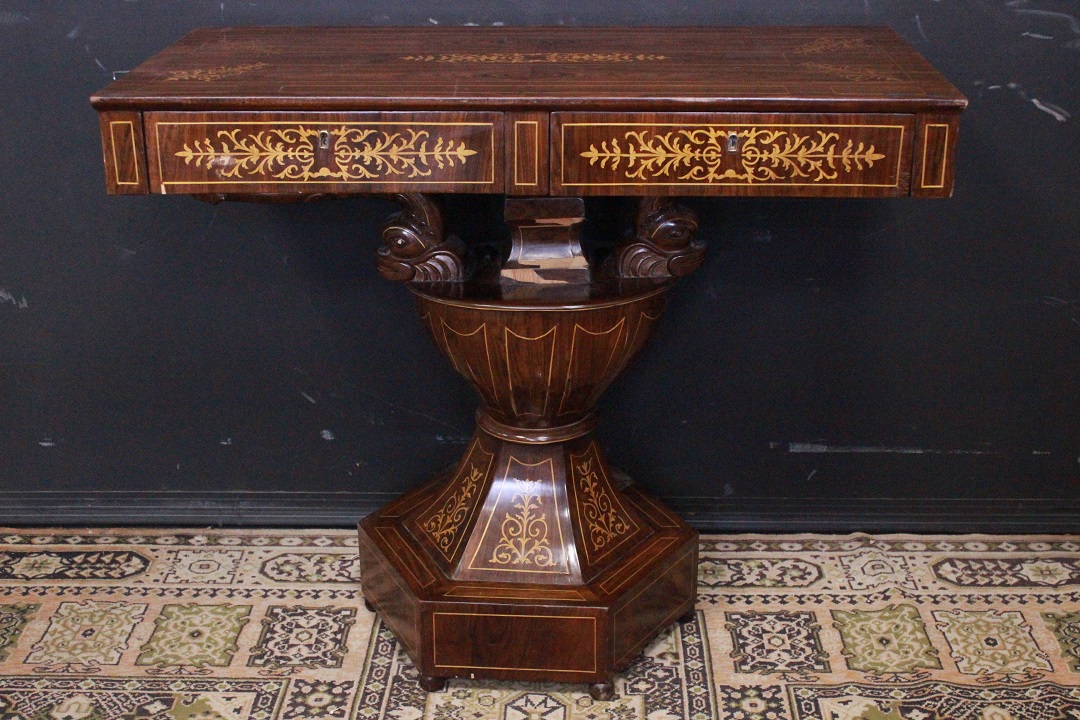 703_console_consolle_legno_decori_cassetti_apribili_prima_metà_Novecento_Italia_ITA_0
