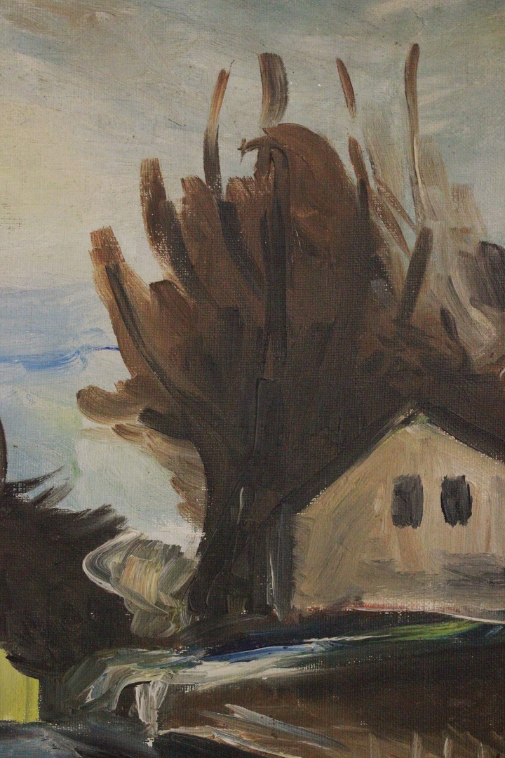 966_quadro_dipinto_olio_tela_paesaggio_città_fiume_firma_firmato_provenienza_Francese_FRA_2