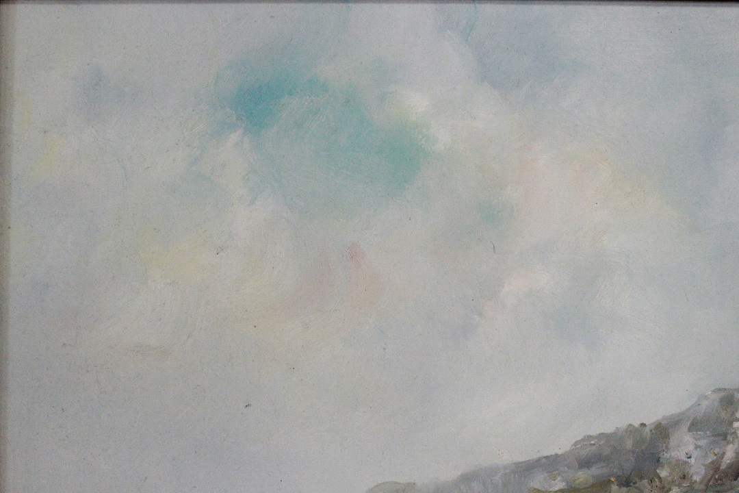 977_quadro_cornice_olio_su_tela_porto_pescatori_barche_paesaggio_firma_firmato_italiano_Italia_seconda_metà_Novecento_ITA_5