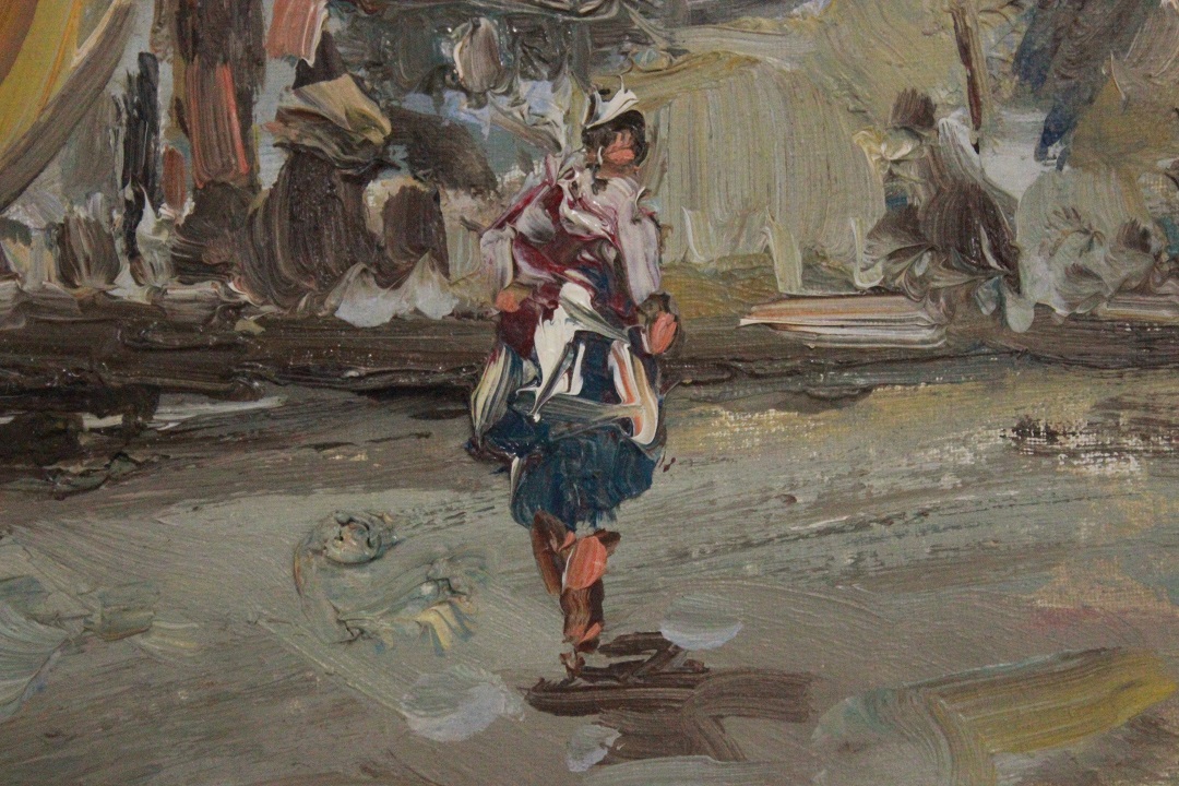 977_quadro_cornice_olio_su_tela_porto_pescatori_barche_paesaggio_firma_firmato_italiano_Italia_seconda_metà_Novecento_ITA_9