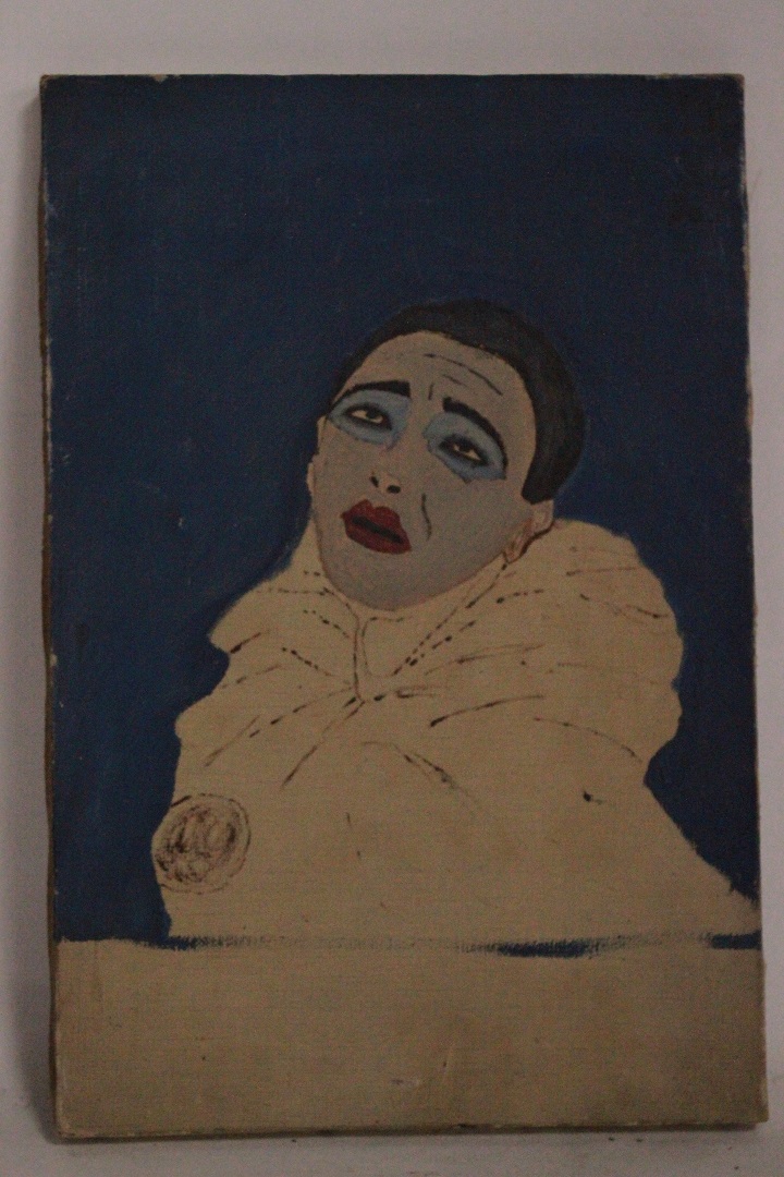 990_quadro_dipinto_olio_tela_ritratto_maschera_mimo_triste_autore_ignoto_provenienza_Francese_FRA_0