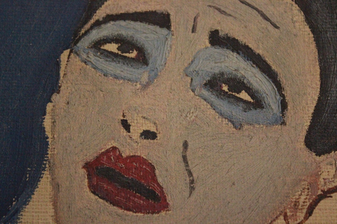 990_quadro_dipinto_olio_tela_ritratto_maschera_mimo_triste_autore_ignoto_provenienza_Francese_FRA_3