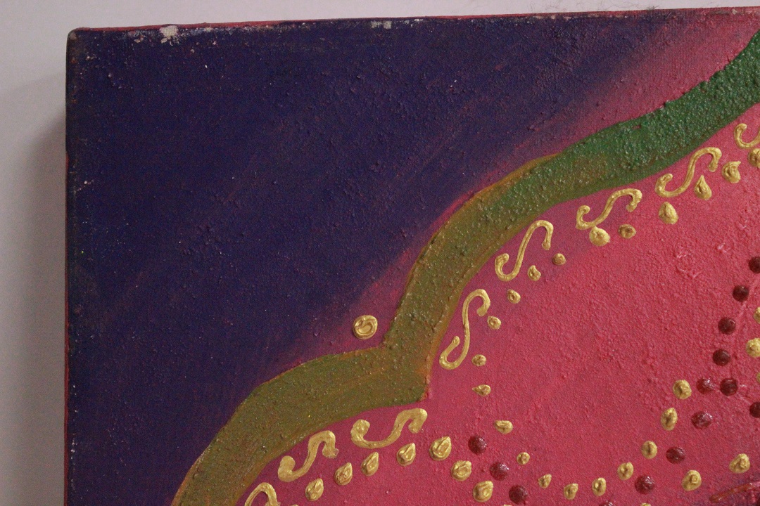 996_quadro_dipinto_olio_su_tela_mandala_rosa_firma_firmato_provenienza_Francese_FRA_1