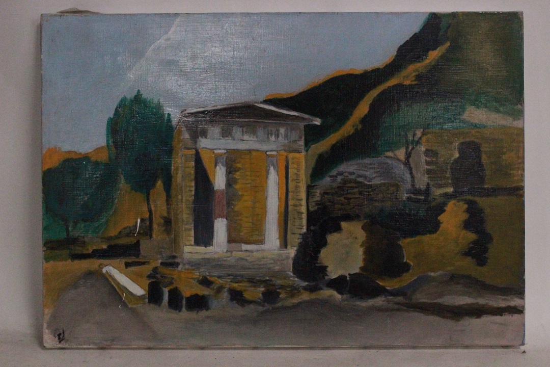 1000_quadro_dipinto_olio_tela_tempio_romano_medusa_autore_ignoto_Francese_FRA_0
