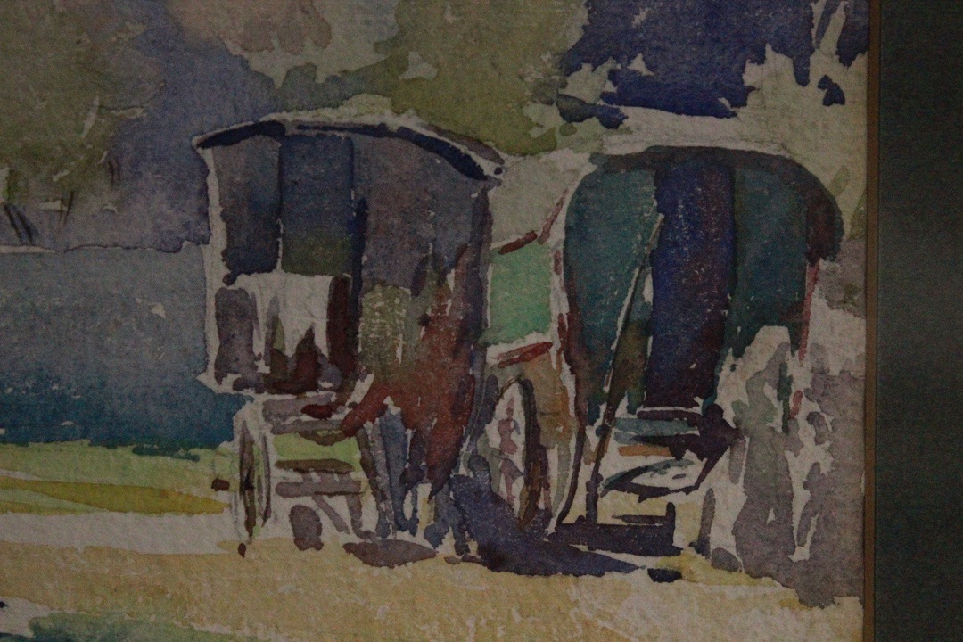 1008_quadro_dipinto_acquarello_paesaggio_ponte_campagna_provenienza_firma_firmato_Francese_FRA_2