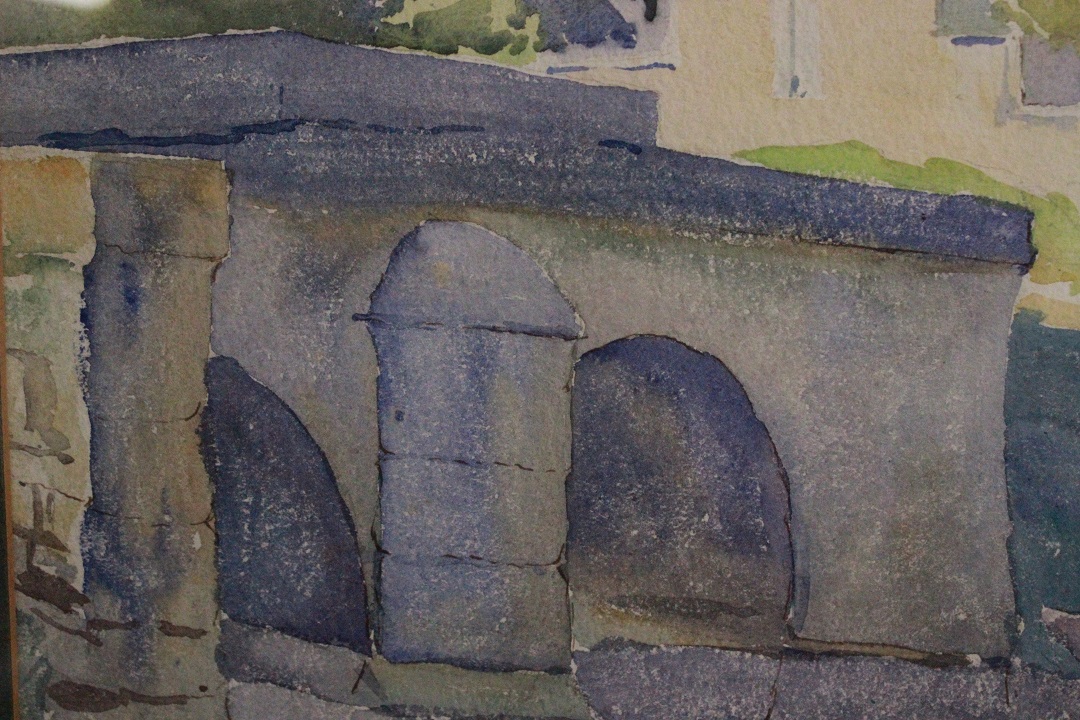 1008_quadro_dipinto_acquarello_paesaggio_ponte_campagna_provenienza_firma_firmato_Francese_FRA_5