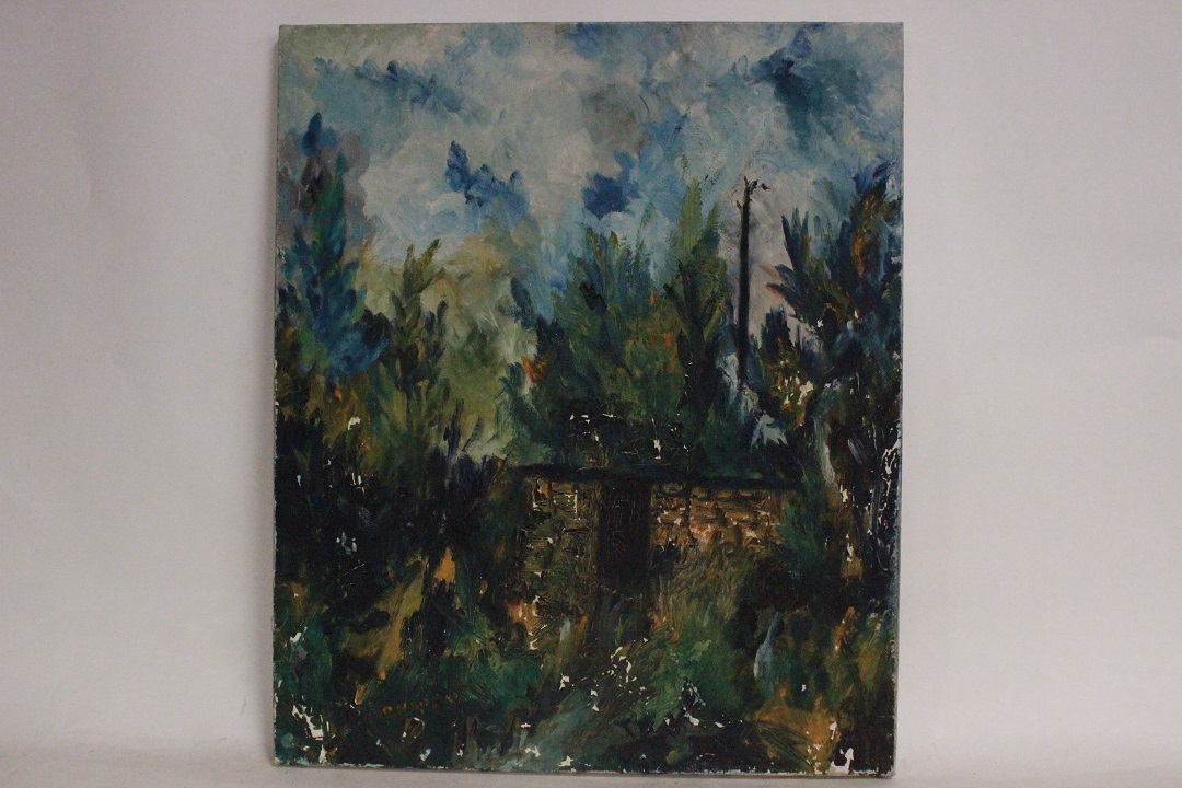 1018_quadro_dipinto_olio_tela_alberi_astratti_firmato_firma_poco_leggibile_Francese_FRA_0