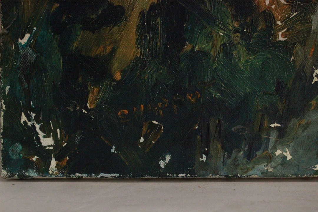 1018_quadro_dipinto_olio_tela_alberi_astratti_firmato_firma_poco_leggibile_Francese_FRA_1