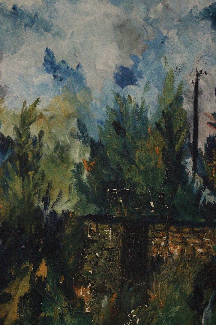 1018_quadro_dipinto_olio_tela_alberi_astratti_firmato_firma_poco_leggibile_Francese_FRA_3