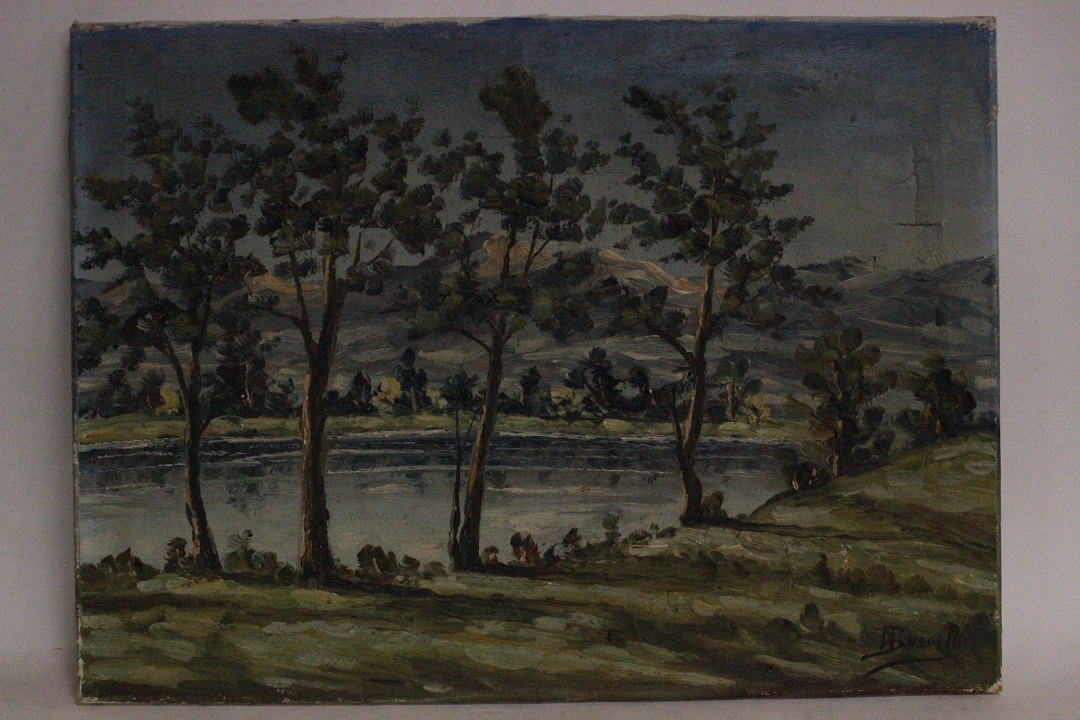 1026_olio_su_tela_laghetto_firma_firmato_tela_rovinata_seconda_metà_Novecento_francese_Francia_FRA_0