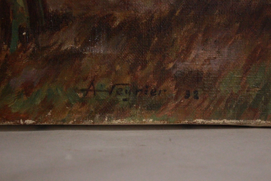 1032_olio_su_tela_alberi_betulle_firma_firmato_seconda_metà_Novecento_francese_Francia_FRA_1