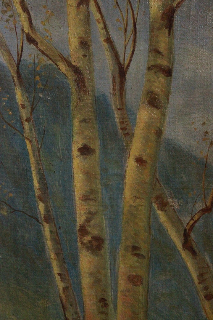 1032_olio_su_tela_alberi_betulle_firma_firmato_seconda_metà_Novecento_francese_Francia_FRA_2