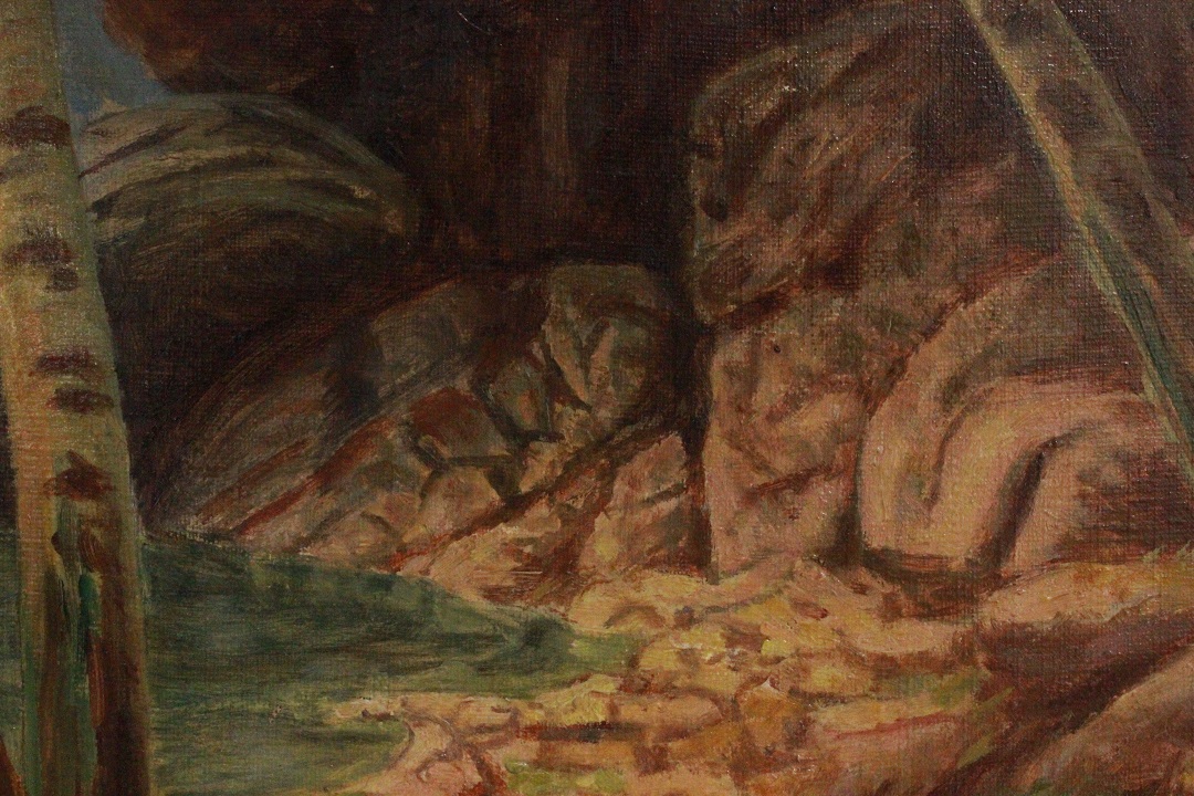 1032_olio_su_tela_alberi_betulle_firma_firmato_seconda_metà_Novecento_francese_Francia_FRA_4