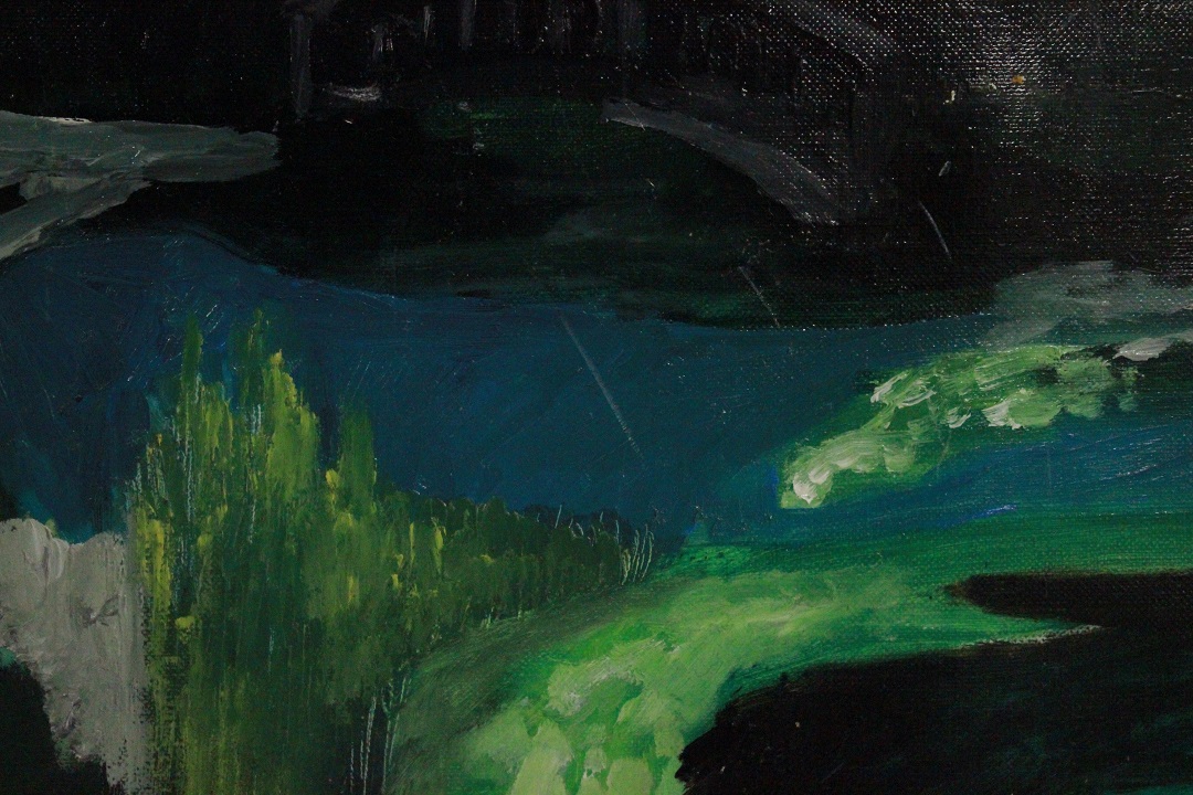 1048_olio_su_tela_paesaggio_fiume_ponte_autore_ignoto_seconda_metà_Novecento_francese_Francia_FRA_5