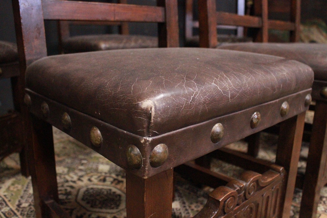 971_sedia_sedie_chiars_sei_6_six_legno_scuro_dark_wood_pelle_leather_restaurato_fine_XIX_inizio_XX_secolo_Italia_italiano_ITA_5