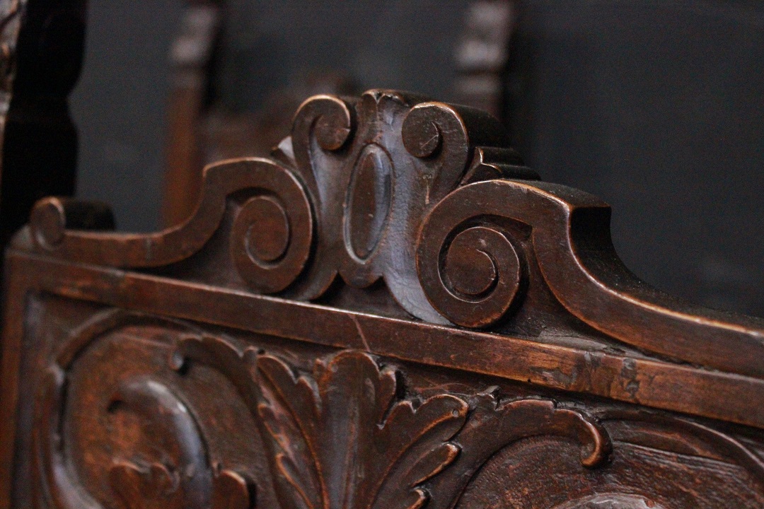 971_sedia_sedie_chiars_sei_6_six_legno_scuro_dark_wood_pelle_leather_restaurato_fine_XIX_inizio_XX_secolo_Italia_italiano_ITA_9