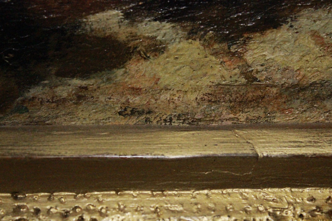 1033_dipinto_quadro_cornice_coeva_dorata_scolpita_dame_passeggio_olio_su_tela_fine_XIX_inizio_XX_secolo_14