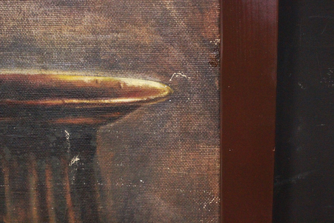 1037_quadro_dipinto_paint_oil_painting_olio_su_tela_Saturno_Buttò_figura_donna_guerriera_cornice_frame_1988_XX_secolo_Brescia_Roncadelle_italiano_Italia_ITA_14