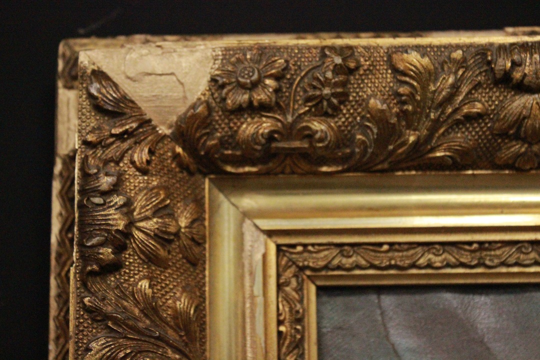1041_dipinto_quadro_cornice_dorata_paesaggio_montagna_montano_mulino_olio_su_tela_XIX_secolo_12