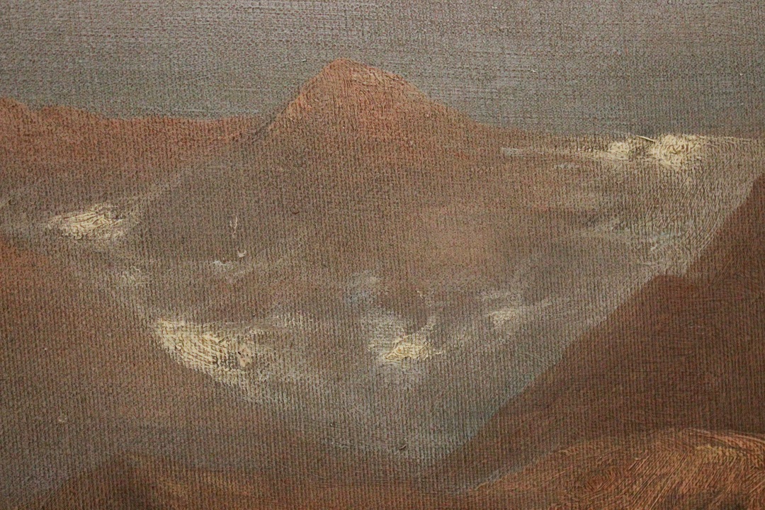 1041_dipinto_quadro_cornice_dorata_paesaggio_montagna_montano_mulino_olio_su_tela_XIX_secolo_13