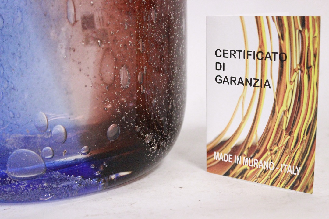 1047_vaso_vase_Murano_fiore_glass_blu_marrone_blue_brown_vetro_firmato_signed_Costantini_certificato_artigianato_made_in_Murano_Venezia_Venice_Brescia_Roncadelle_2