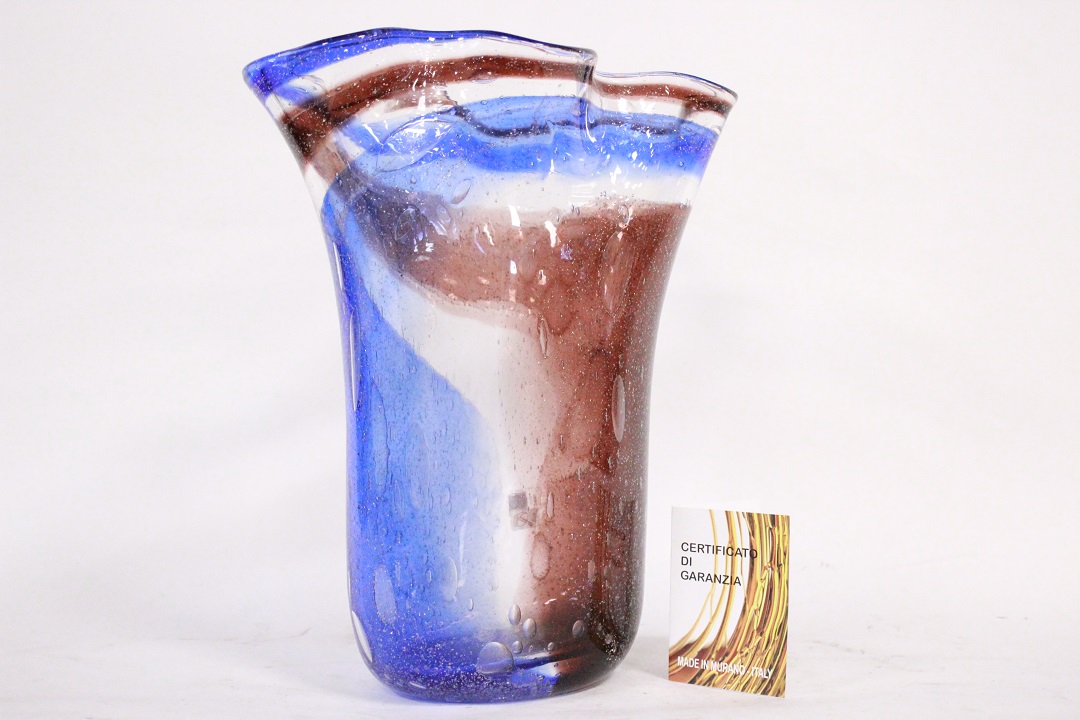 1047_vaso_vase_Murano_fiore_glass_blu_marrone_blue_brown_vetro_firmato_signed_Costantini_certificato_artigianato_made_in_Murano_Venezia_Venice_Brescia_Roncadelle_5