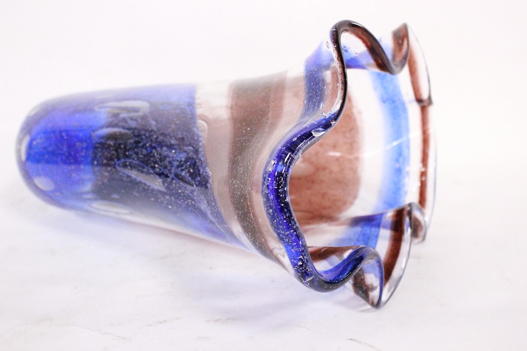 1047_vaso_vase_Murano_fiore_glass_blu_marrone_blue_brown_vetro_firmato_signed_Costantini_certificato_artigianato_made_in_Murano_Venezia_Venice_Brescia_Roncadelle_9