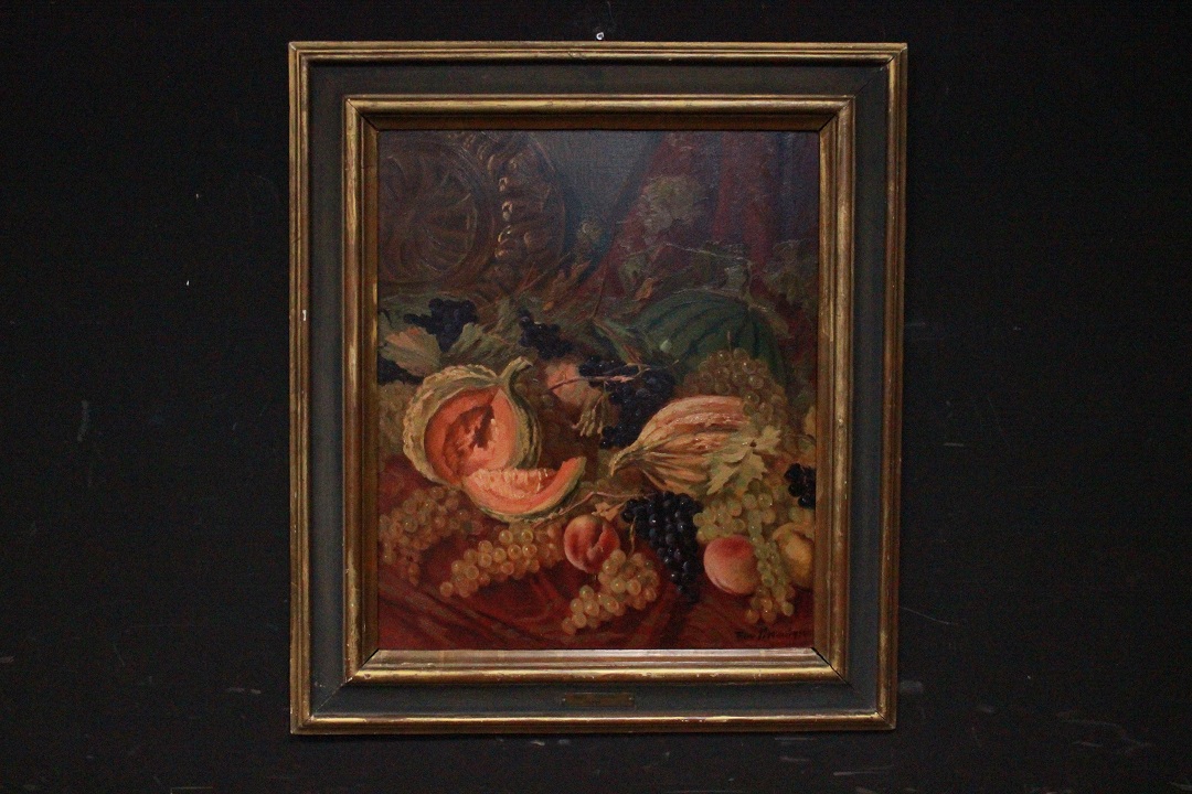 1068_quadro_paint_oil_painting_olio_su_tavola_natura_morta_1935_Novecento_cornice_frame_firma_firmato_Tino_Pelloni_Italia_ITA_0