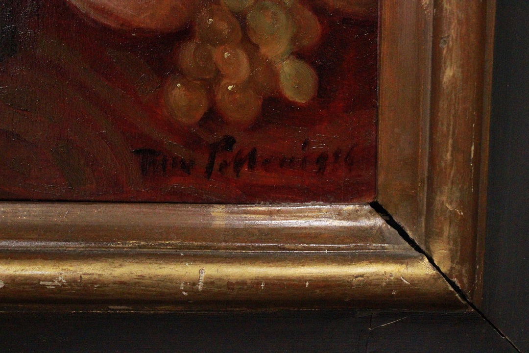 1068_quadro_paint_oil_painting_olio_su_tavola_natura_morta_1935_Novecento_cornice_frame_firma_firmato_Tino_Pelloni_Italia_ITA_1
