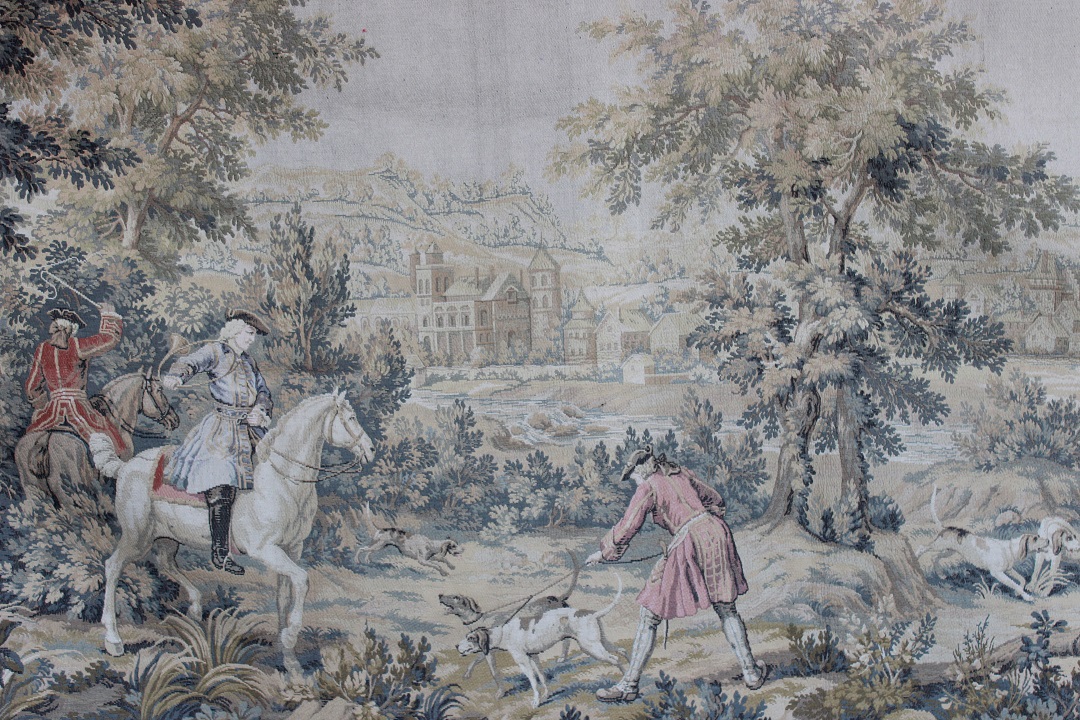 739_arazzo_gigante_bosco_natura_caccia_nobili_paesaggio_XIX_secolo_1800_10