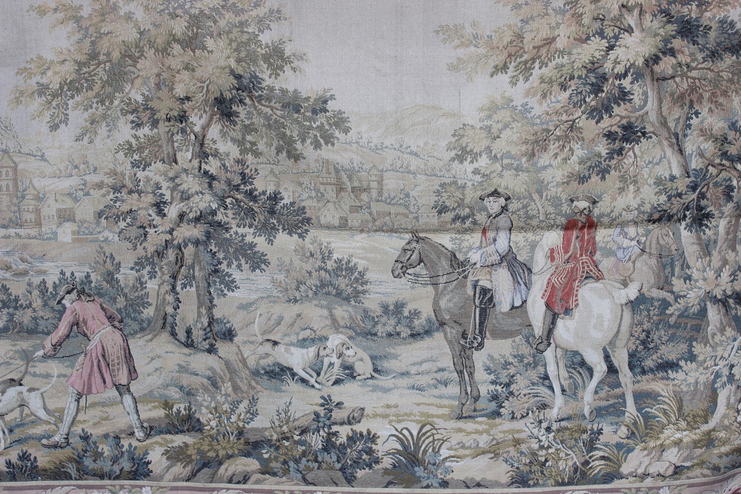 739_arazzo_gigante_bosco_natura_caccia_nobili_paesaggio_XIX_secolo_1800_15