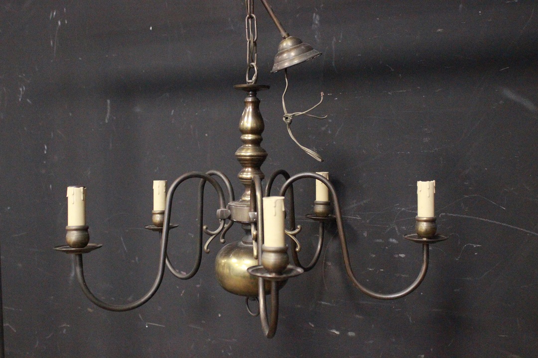 1103_lampadario_ottone_5_cinque_luci_luce_Brescia_Roncadelle_seconda_metà_XX_secolo_0