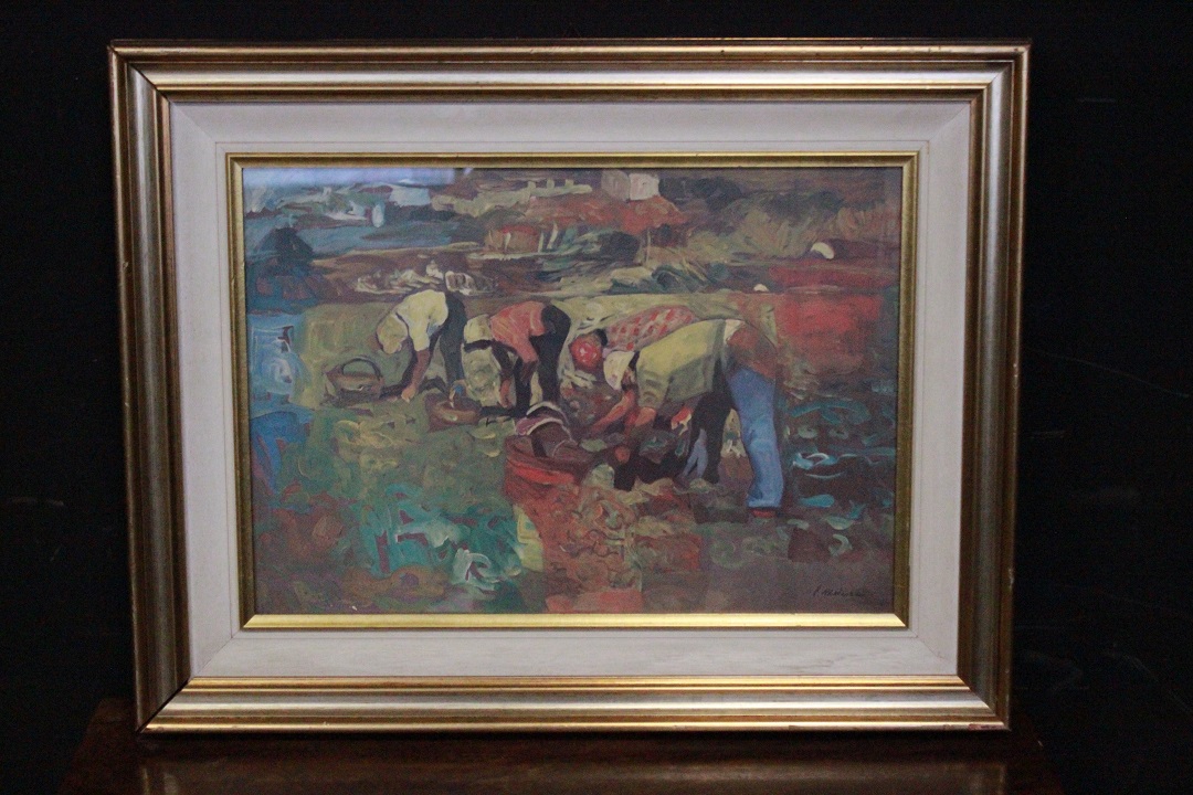 1126_quadro_stampa_spigolatrici_vetro_cornice_XX_secolo_Brescia_Roncadelle_italiano_Italia_ITA_0