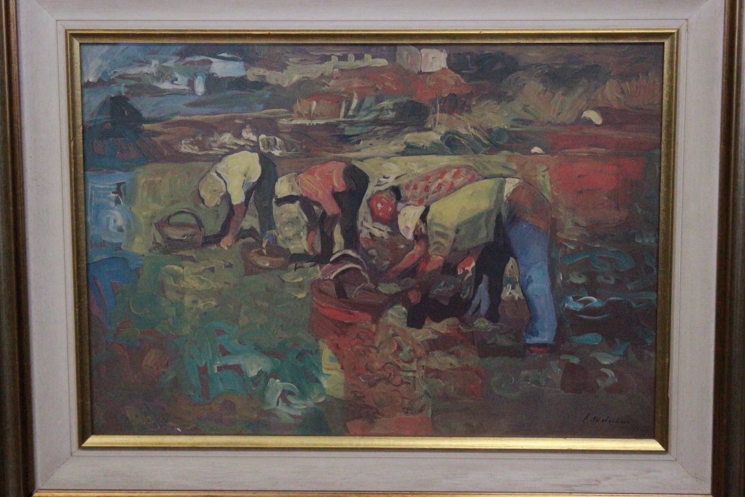 1126_quadro_stampa_spigolatrici_vetro_cornice_XX_secolo_Brescia_Roncadelle_italiano_Italia_ITA_1