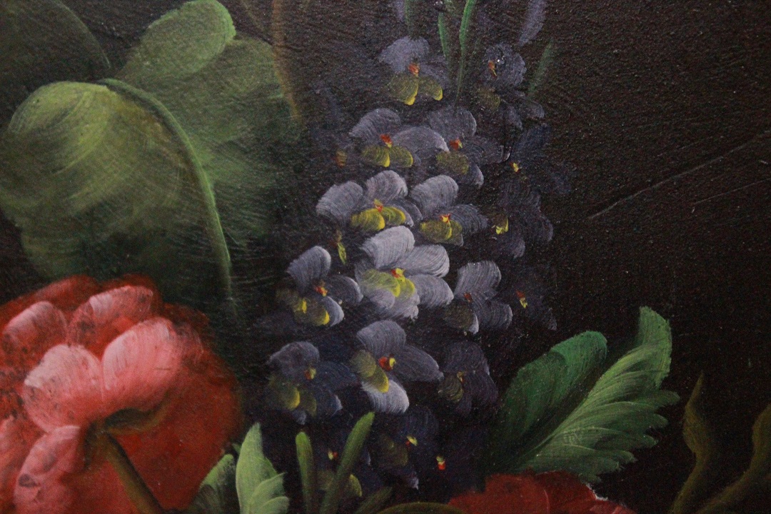 1198_quadro_paint_oil_painting_olio_su_tavola_natura_morta_fiori_vaso_fine_XX_secolo_cornice_frame_Brescia_Roncadelle_2