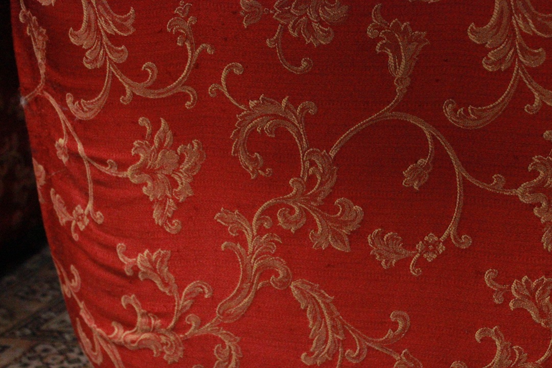 1214_coppia_double_due_poltrona_armchair_club_rosso_red_damascato_tessuto_stoffa_fabric_originali_seconda_metà_XX_secolo_Brescia_Roncadelle_13