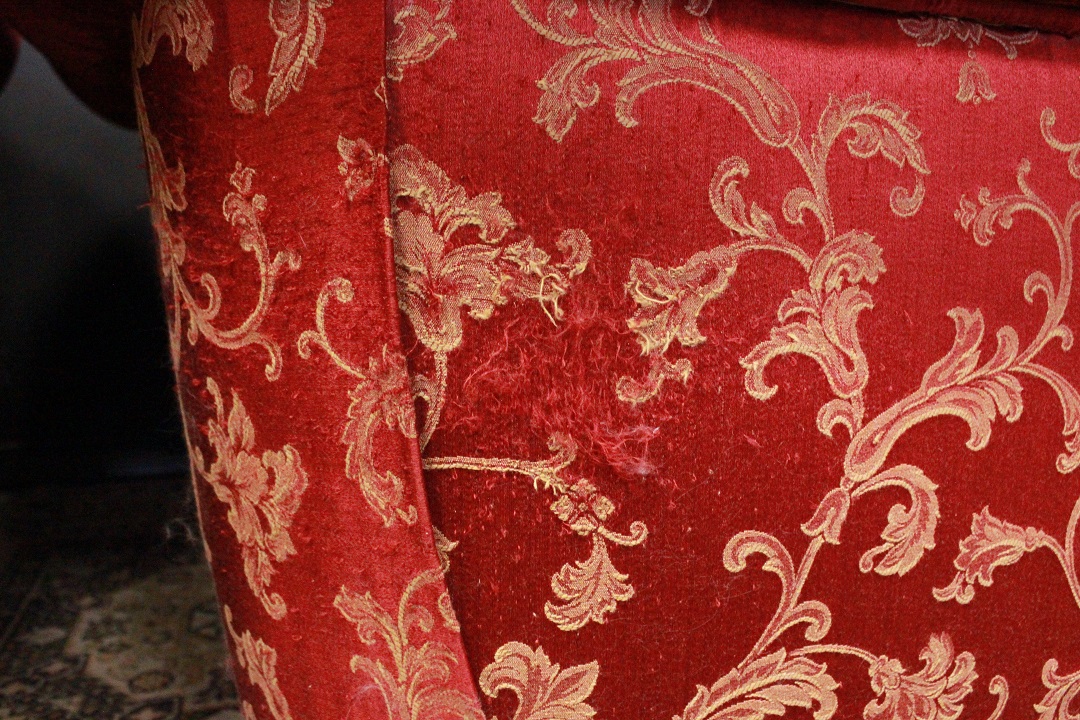 1214_coppia_double_due_poltrona_armchair_club_rosso_red_damascato_tessuto_stoffa_fabric_originali_seconda_metà_XX_secolo_Brescia_Roncadelle_18