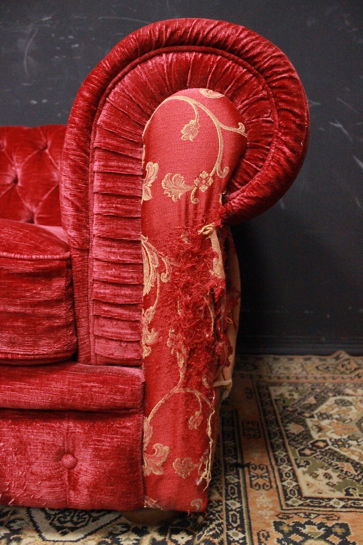 1214_coppia_double_due_poltrona_armchair_club_rosso_red_damascato_tessuto_stoffa_fabric_originali_seconda_metà_XX_secolo_Brescia_Roncadelle_9